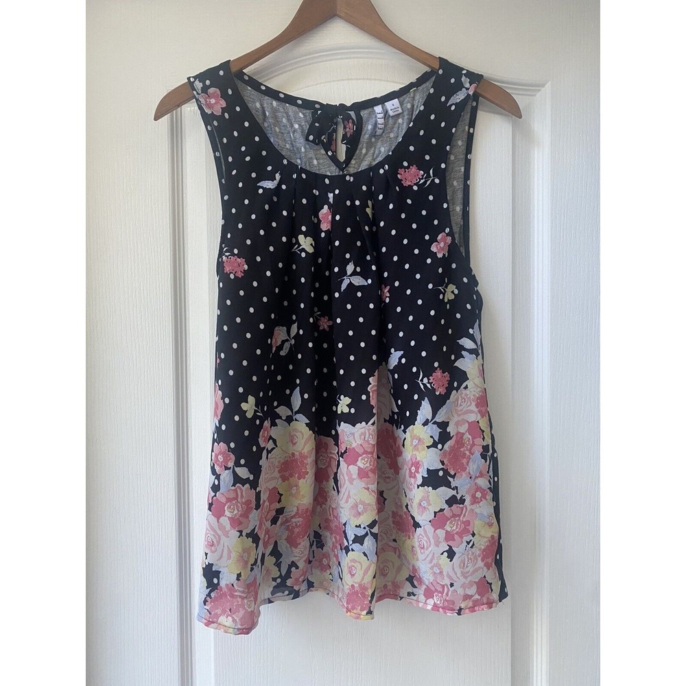 Elle floral polka dot blouse size Small